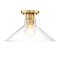 Designers Fountain Leena 14 in. 1-Light Brushed Gold Modern Semi Flush Mount with Clear Glass Shade for Bedrooms D307M-SF-BG - alternate 1